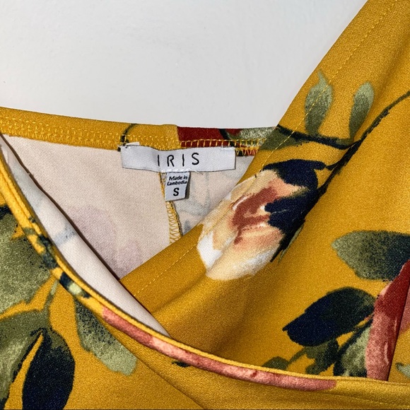 Floral mustard dress size small - Picture 3 of 5